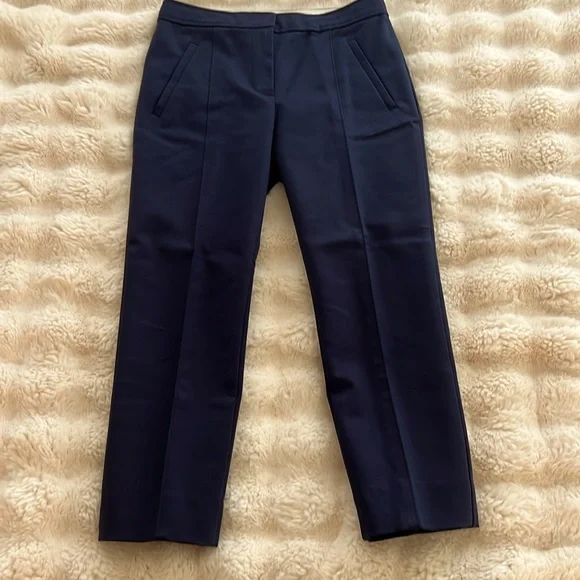 Navy Sea Tory Burch Vanner Cropped Blue Pants size 00 - Picture 3 of 15